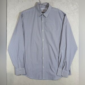 Mizzen+Main XXL Standard Fit Stretch Cotton Blue and White Checkered Shirt